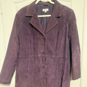 NWOT Denim & Co. Washable Suede Button Front Jacket with Pockets